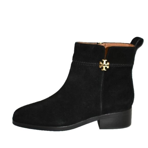 New! Tory Burch Everly Suede Ankle Boot Black 8 M DD530 SN 153799 - Picture 3 of 6